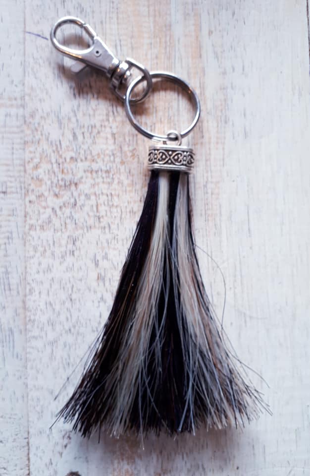 Bronze Antique Silver Tassel Keyring OR Tassel clip