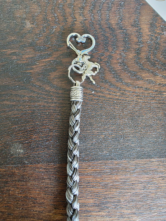 Antique Silver braided tassel clip